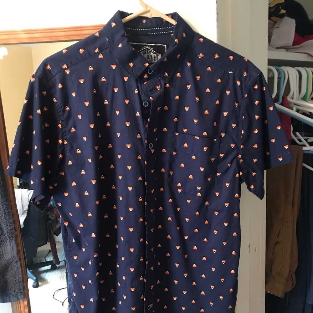 Causal bear button down